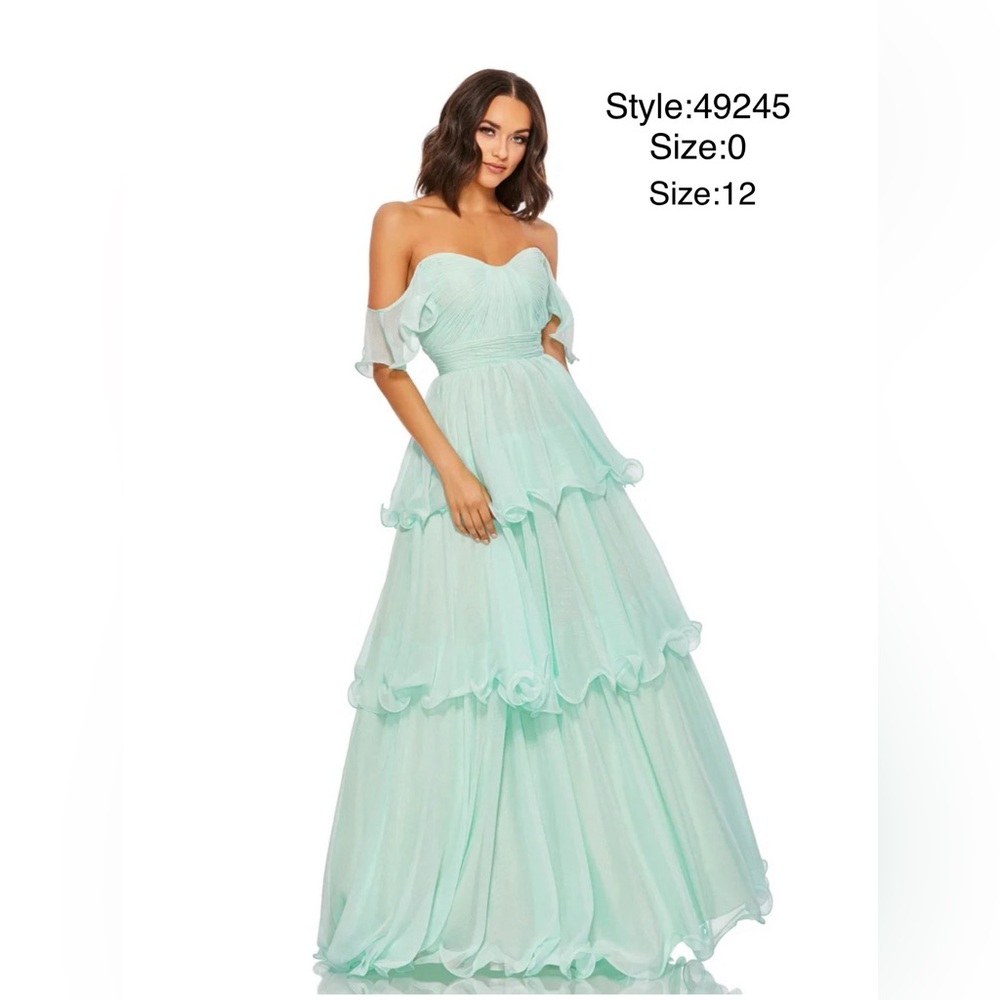Off shoulder shimmery chiffon gown